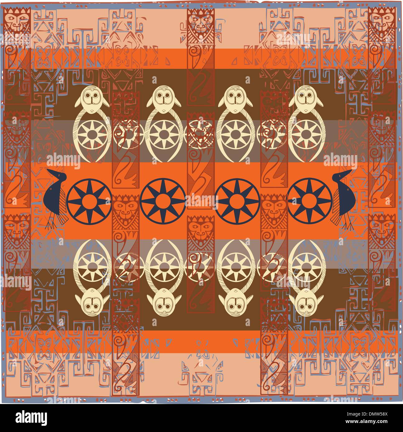 african elements on grunge background Stock Vector Image & Art - Alamy
