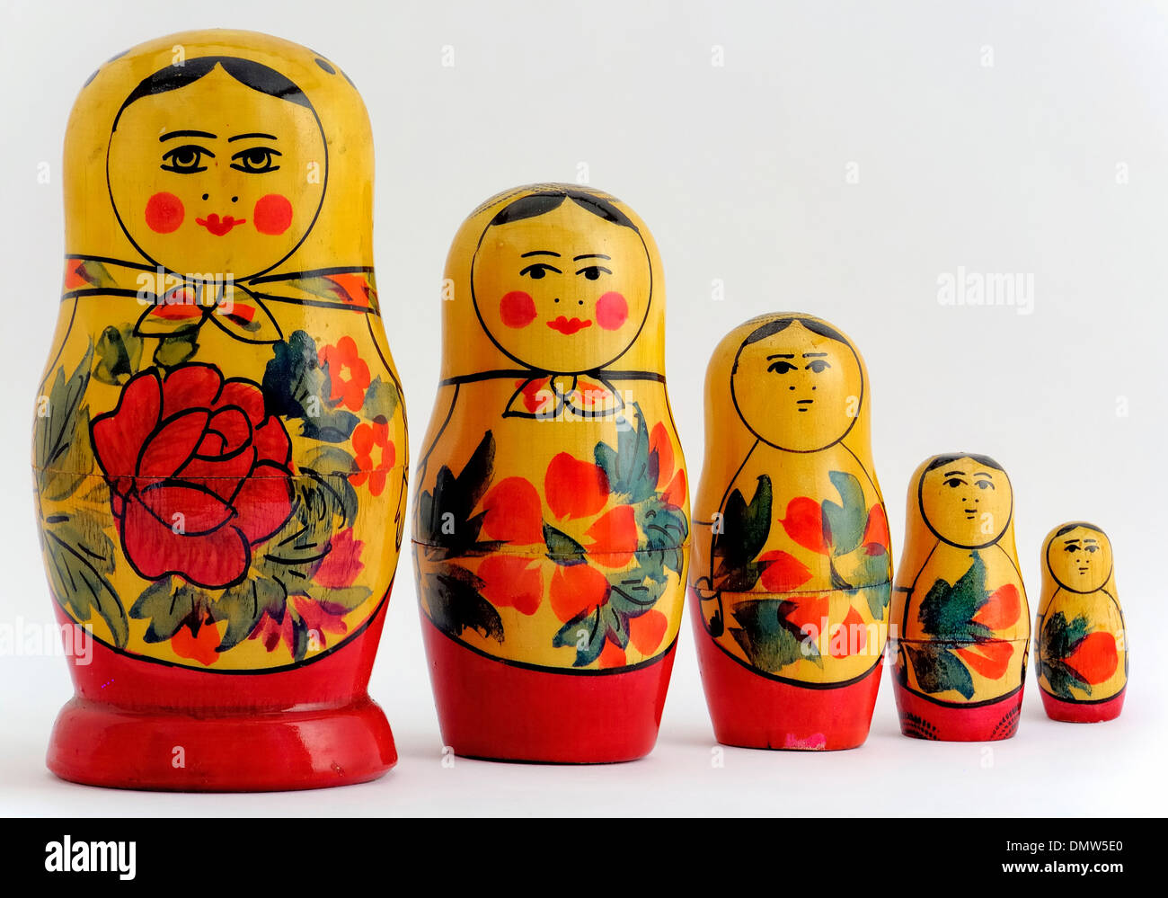 Matryoshkas - Russian Nesting Dolls Stock Photo