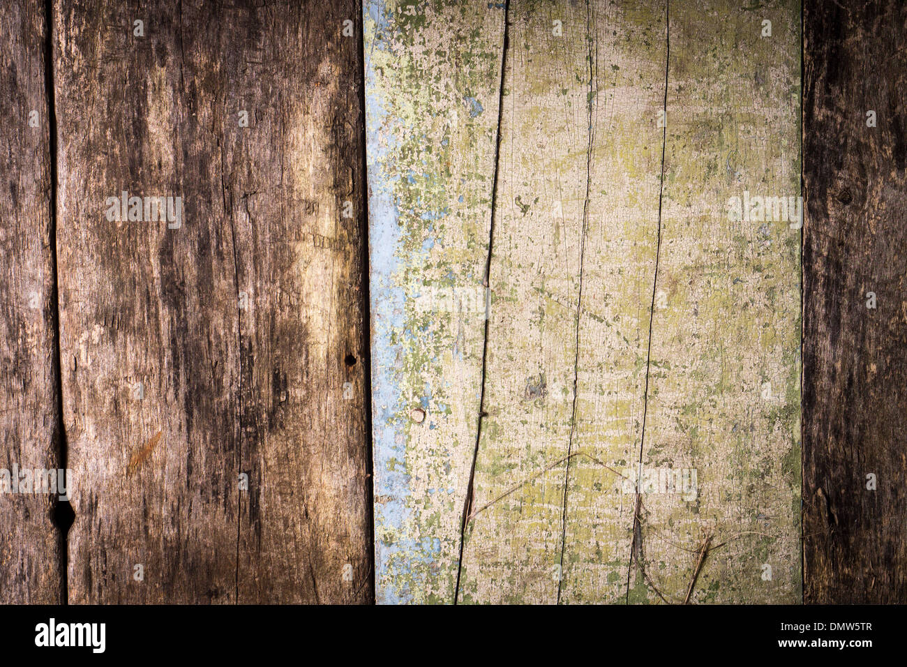 View of Weathered Textured wood background with old painting Stock Photo - Alamy