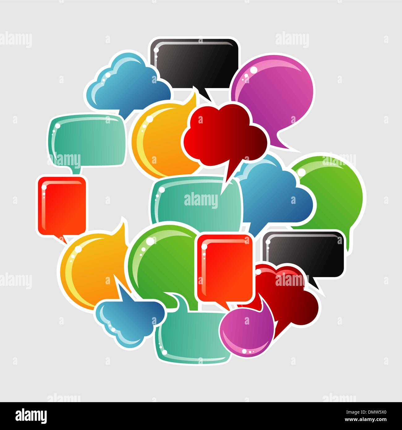 Social media bubbles in communication speech Stock Vector Image & Art ...