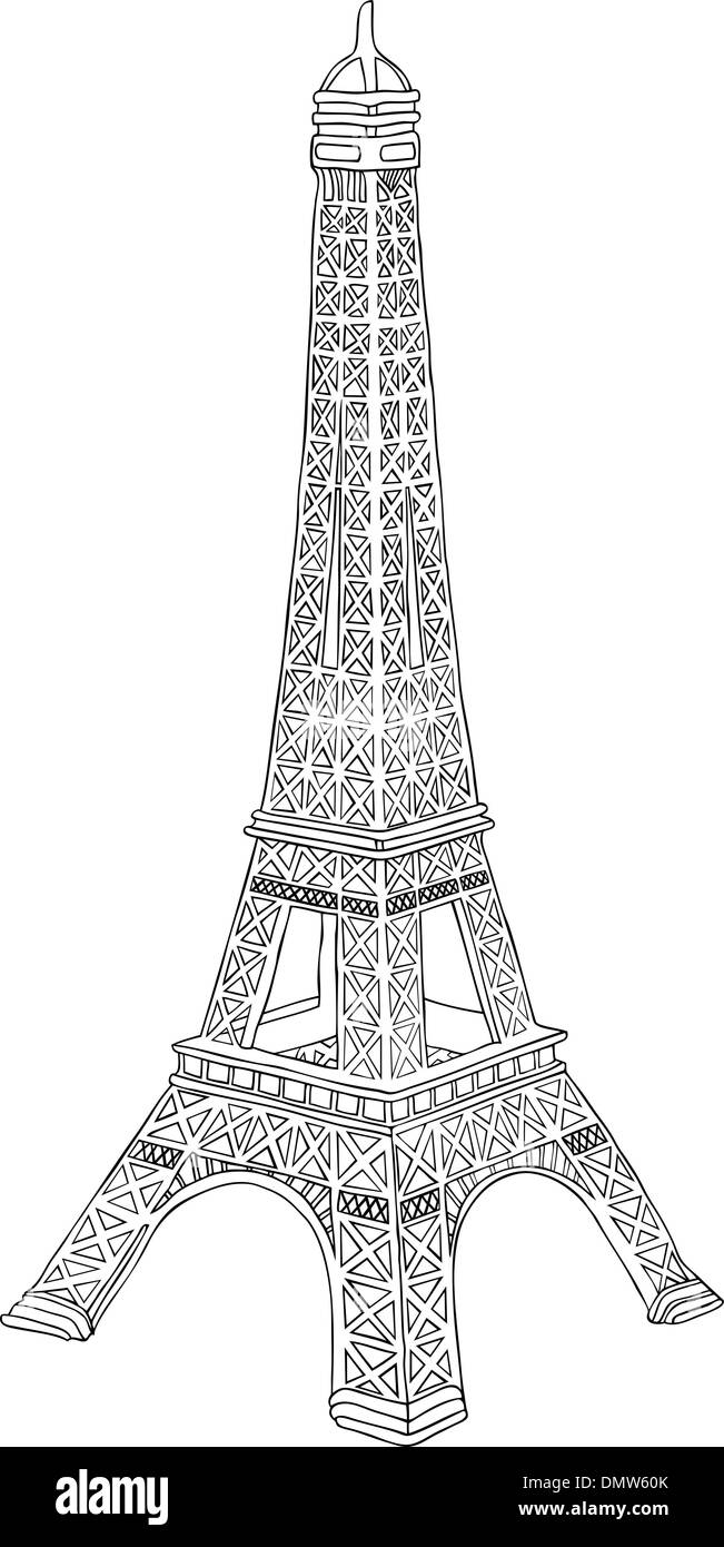 Eiffel tower in Paris, France Stock Vector