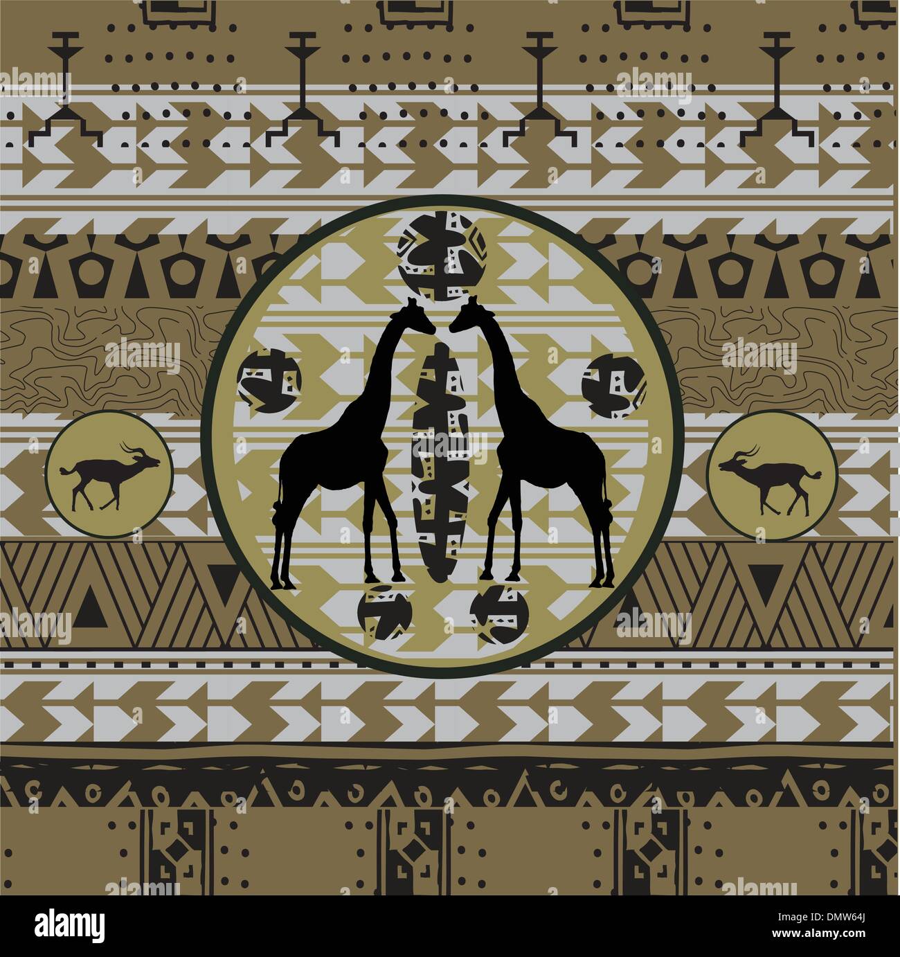 african background with decorative medalion Stock Vector Image & Art