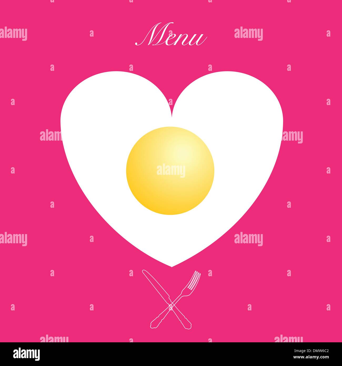 egg love menu on pink Stock Vector