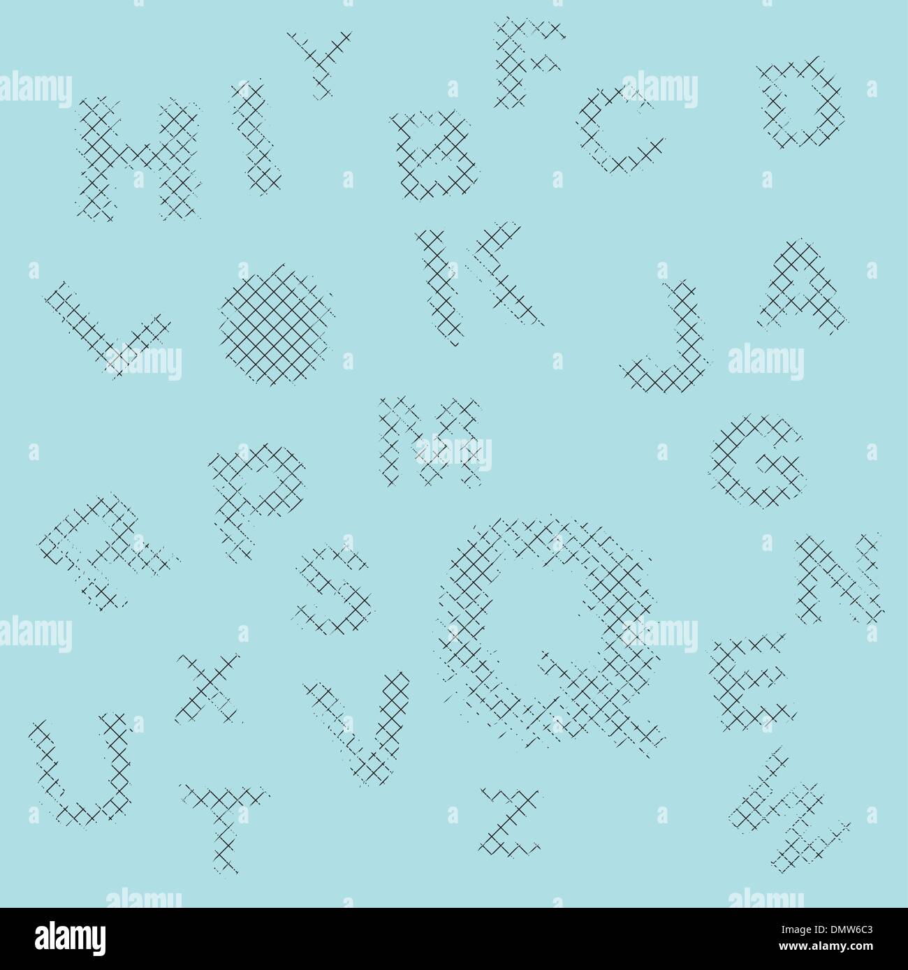 letters with criss crossed lines on blue background Stock Vector Image ...