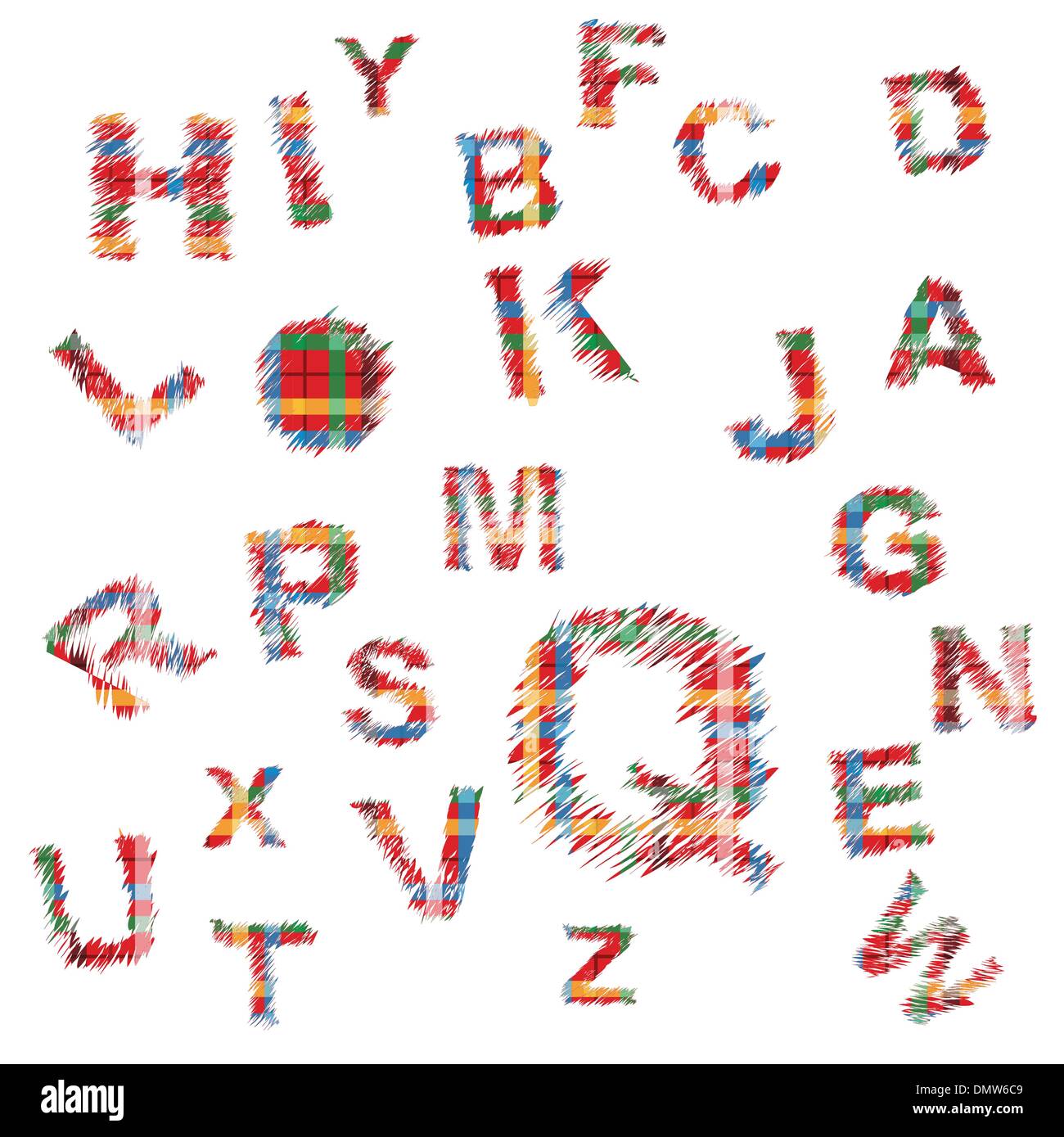 Tarten Lettering letters with grunge tartan on white background Stock Vector Image & Art ...