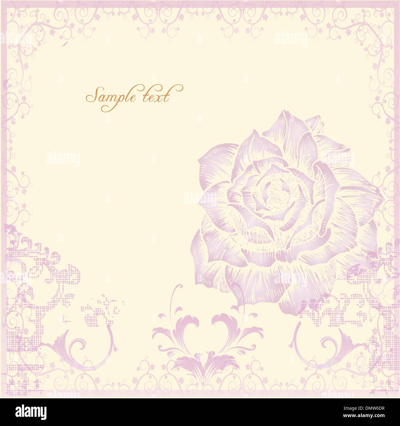Vintage card rose Stock Vector Images - Alamy