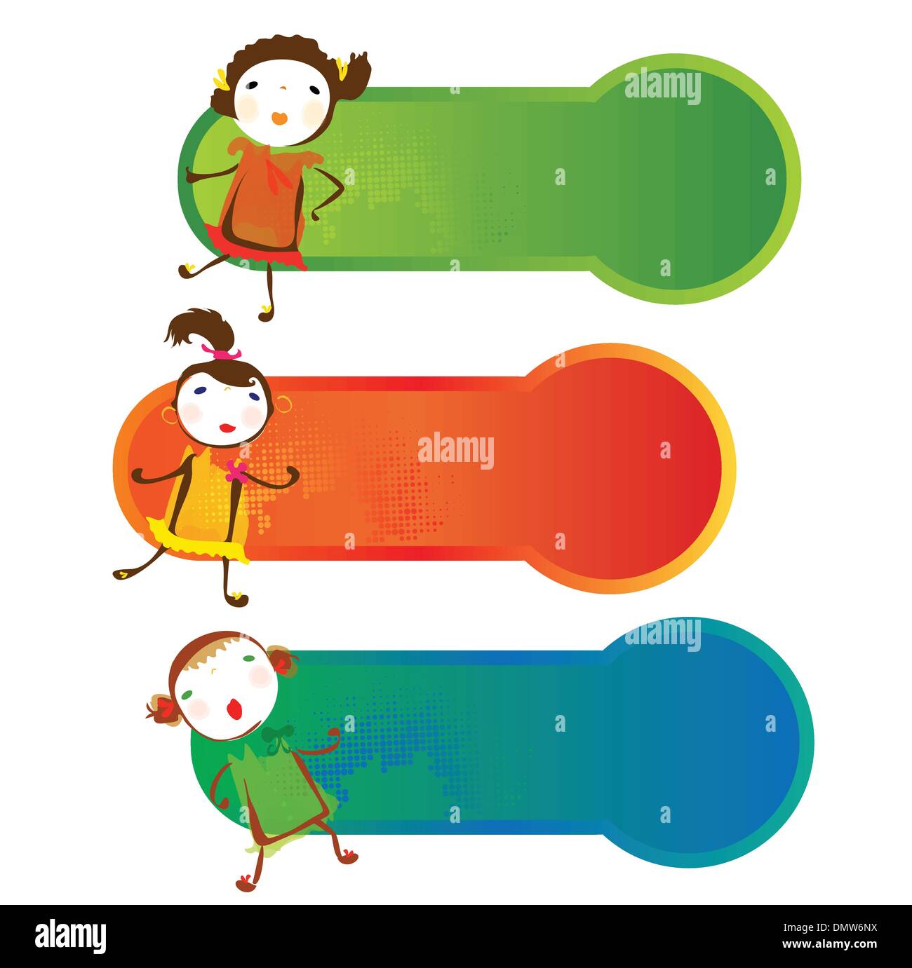 colored banners or stickers for kids Stock Vector Image & Art Alamy