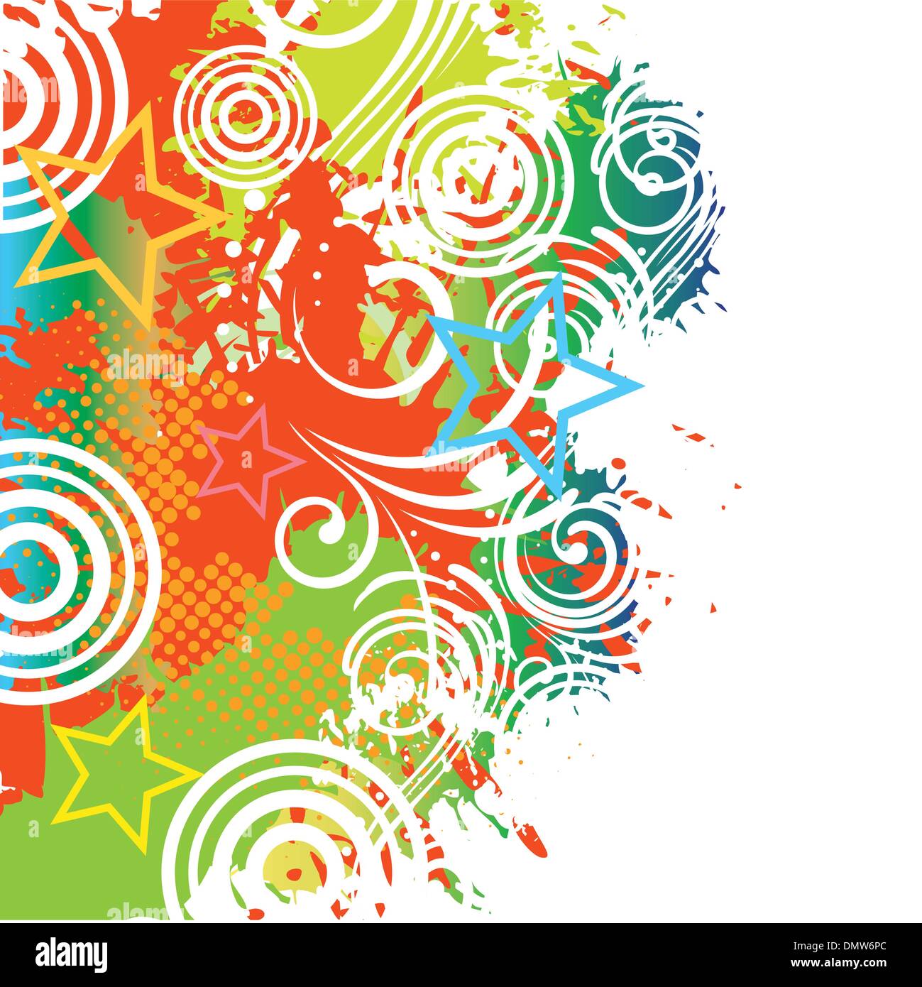 colored grunge card with stras and circles Stock Vector
