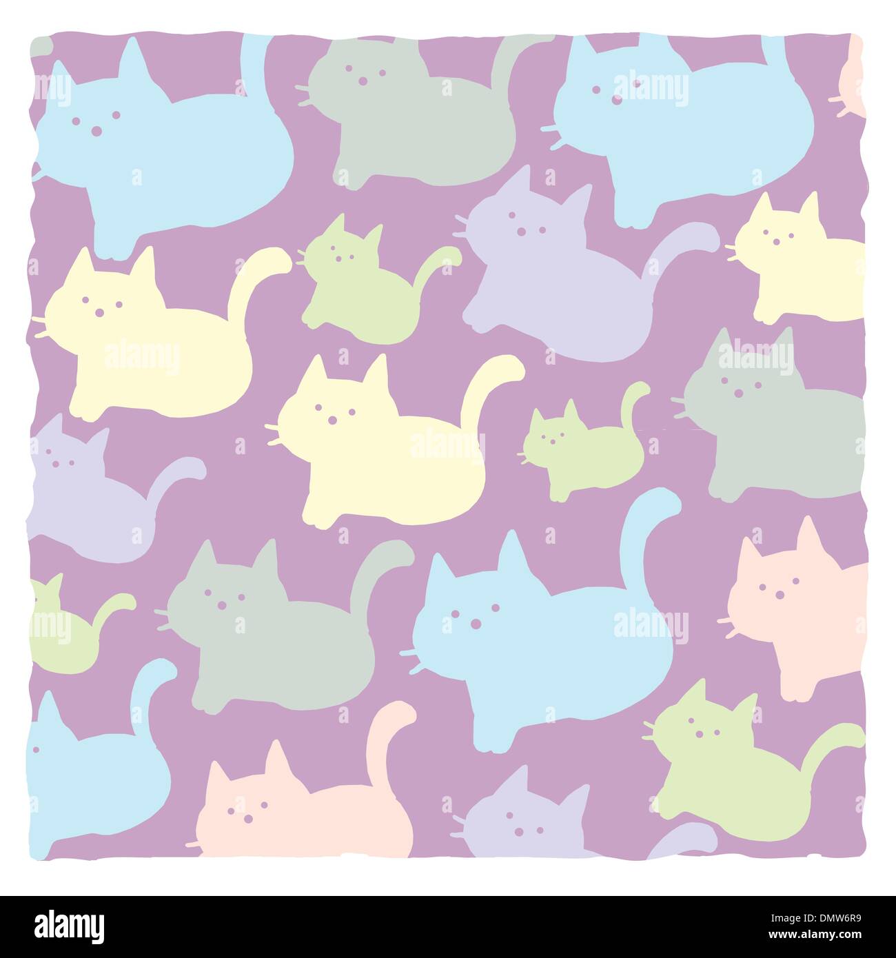 cats on pastel background Stock Vector