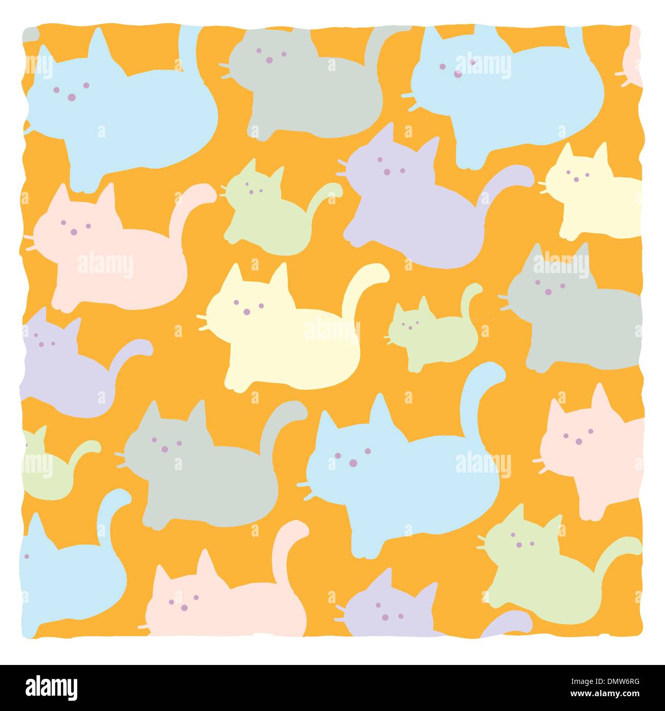 colored cats on background Stock Vector
