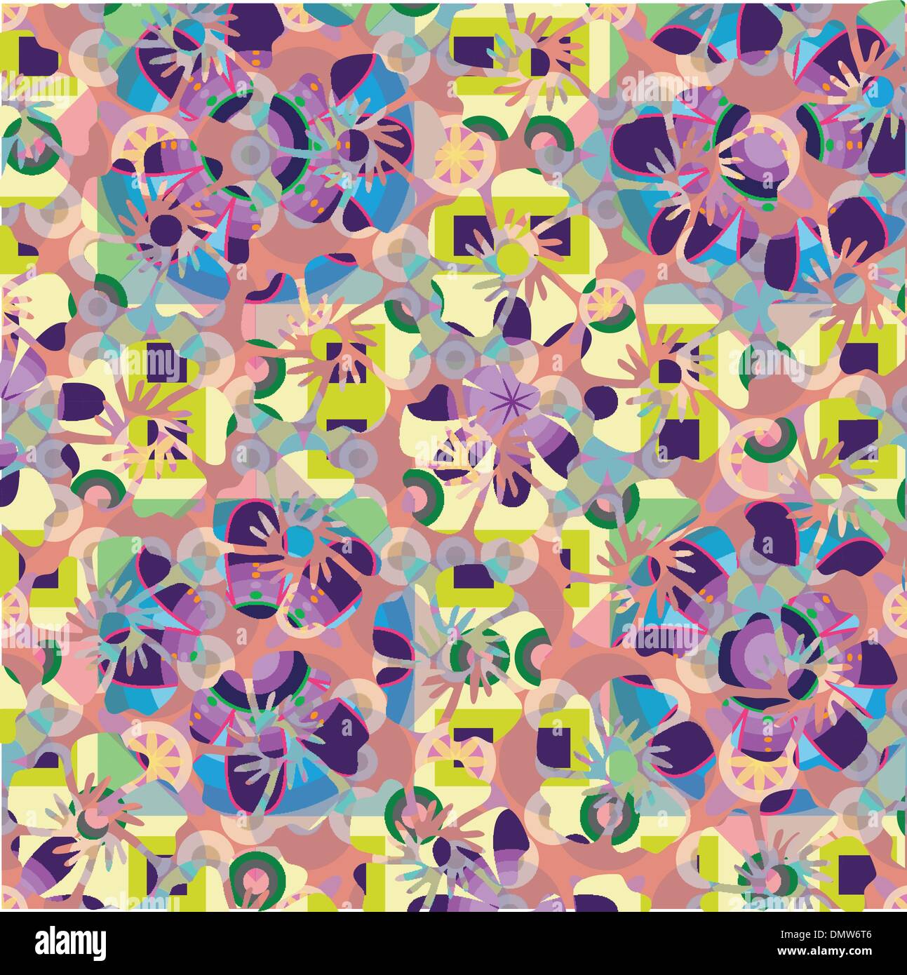 retro pastel flowery background Stock Vector Image & Art - Alamy