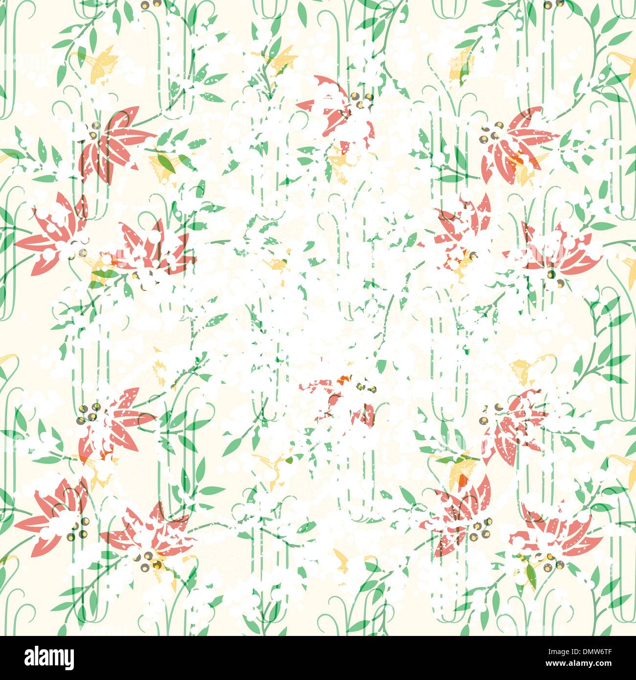 vintage background with flowers and grunge Stock Vector Image & Art - Alamy