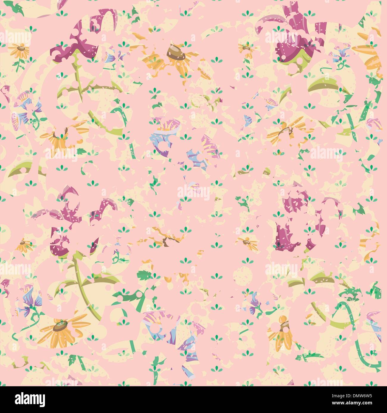 grunge flowers on vintage pink background Stock Vector Image & Art - Alamy