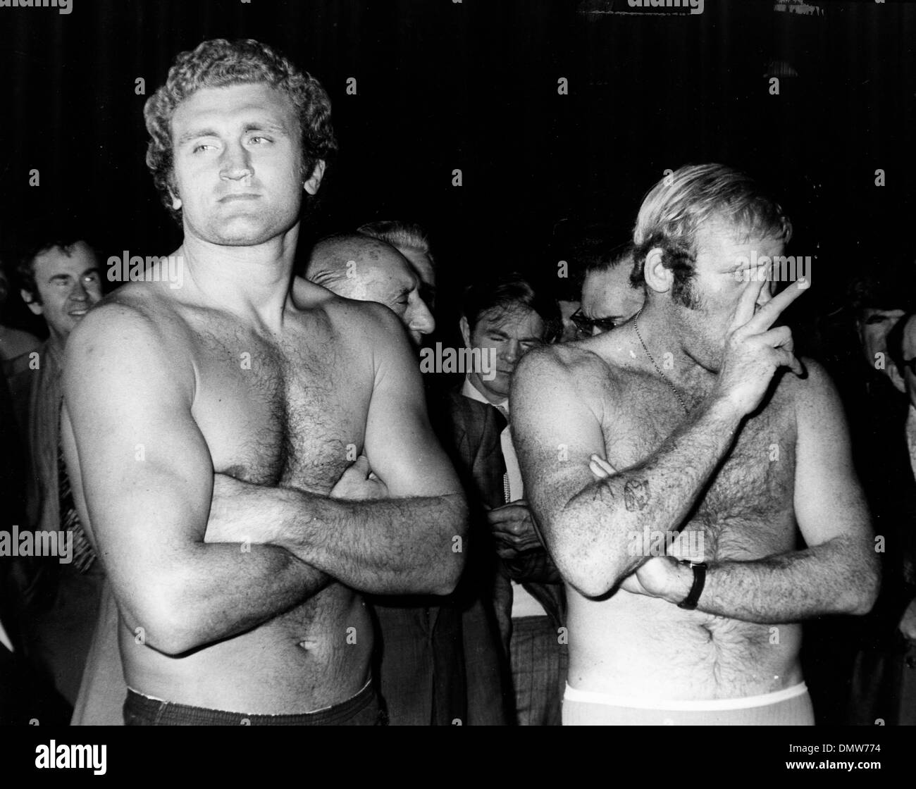 Oct 12, 1976; London, UK; Heavyweight Champion RICHARD DUNN during a weigh  in with JOE BUGNER for tonights fight. (Credit Image: © KEYSTONE Pictures  USA Stock Photo - Alamy
