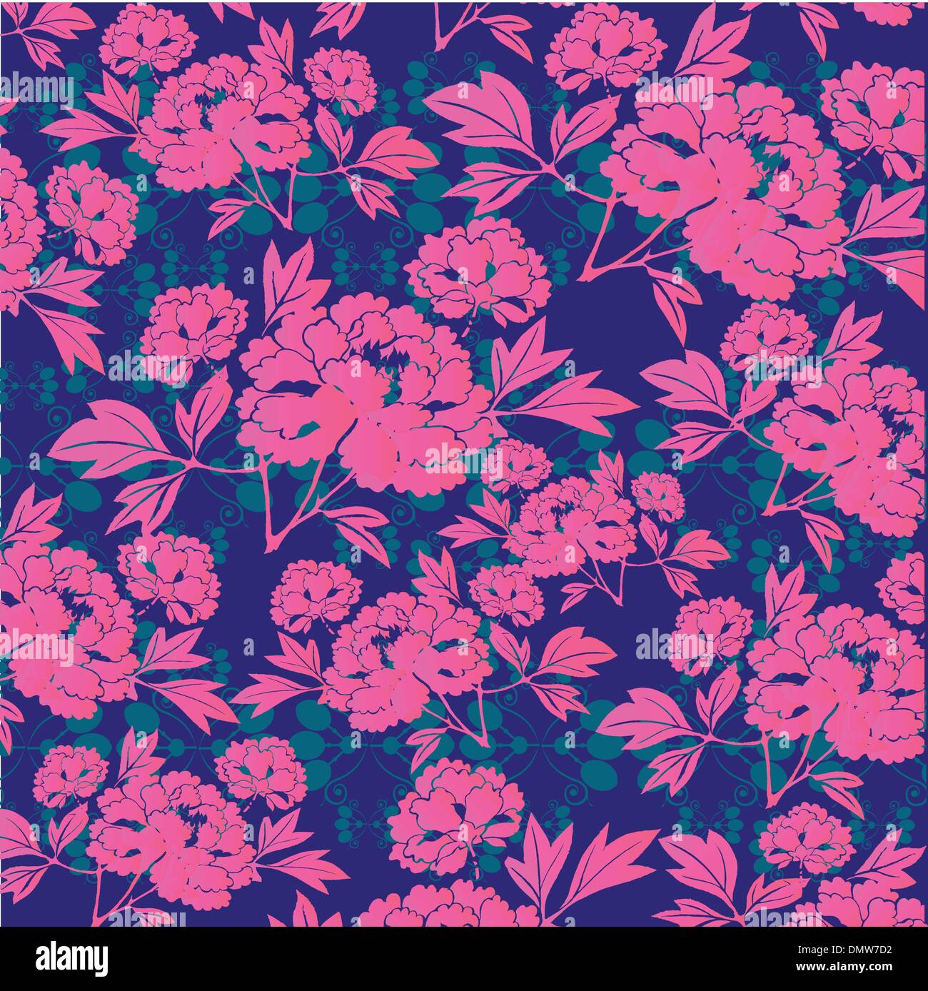 pink flowers on blue background Stock Vector Image & Art Alamy