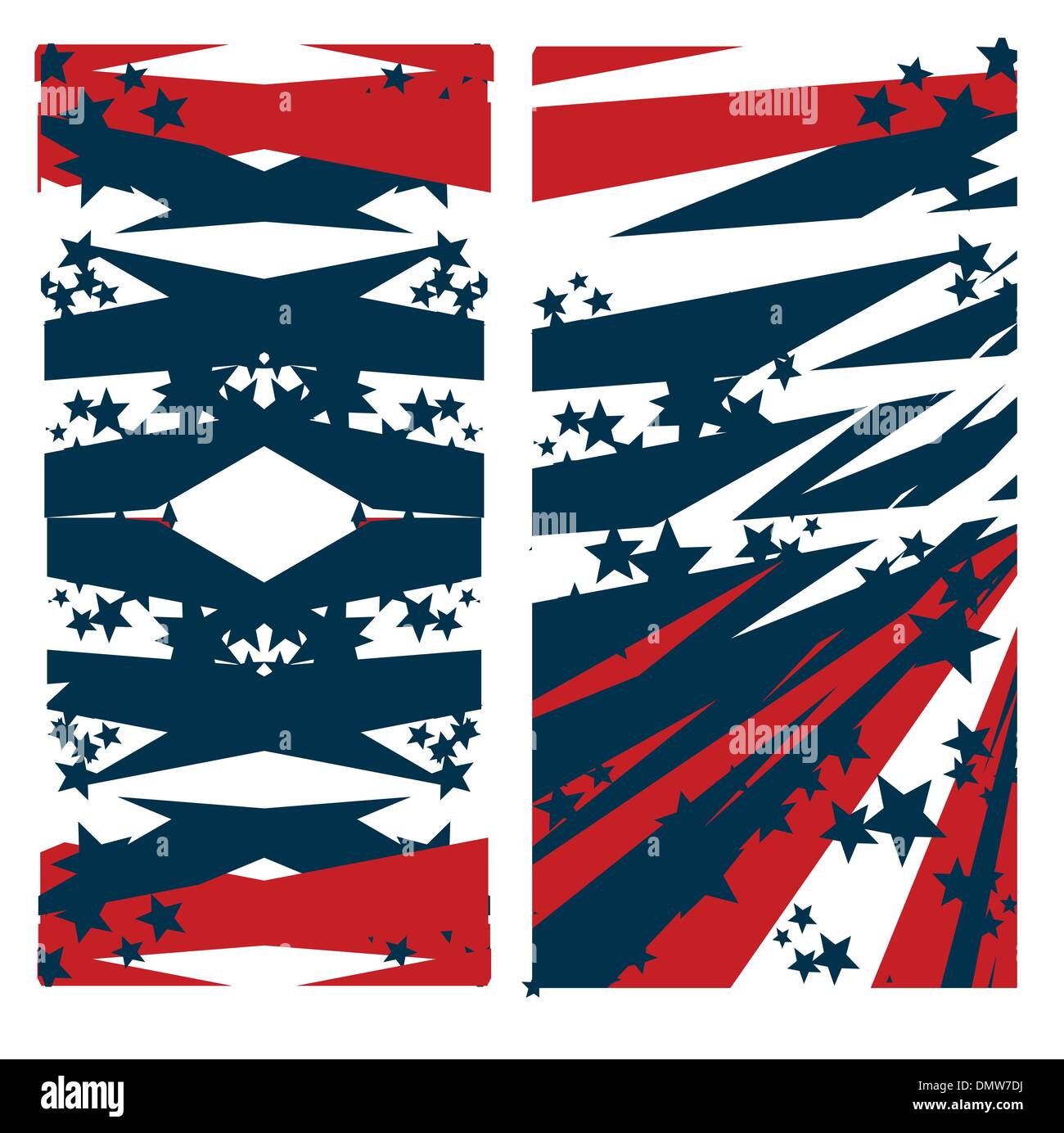 2 stylized american flag banners stock vector image art alamy
