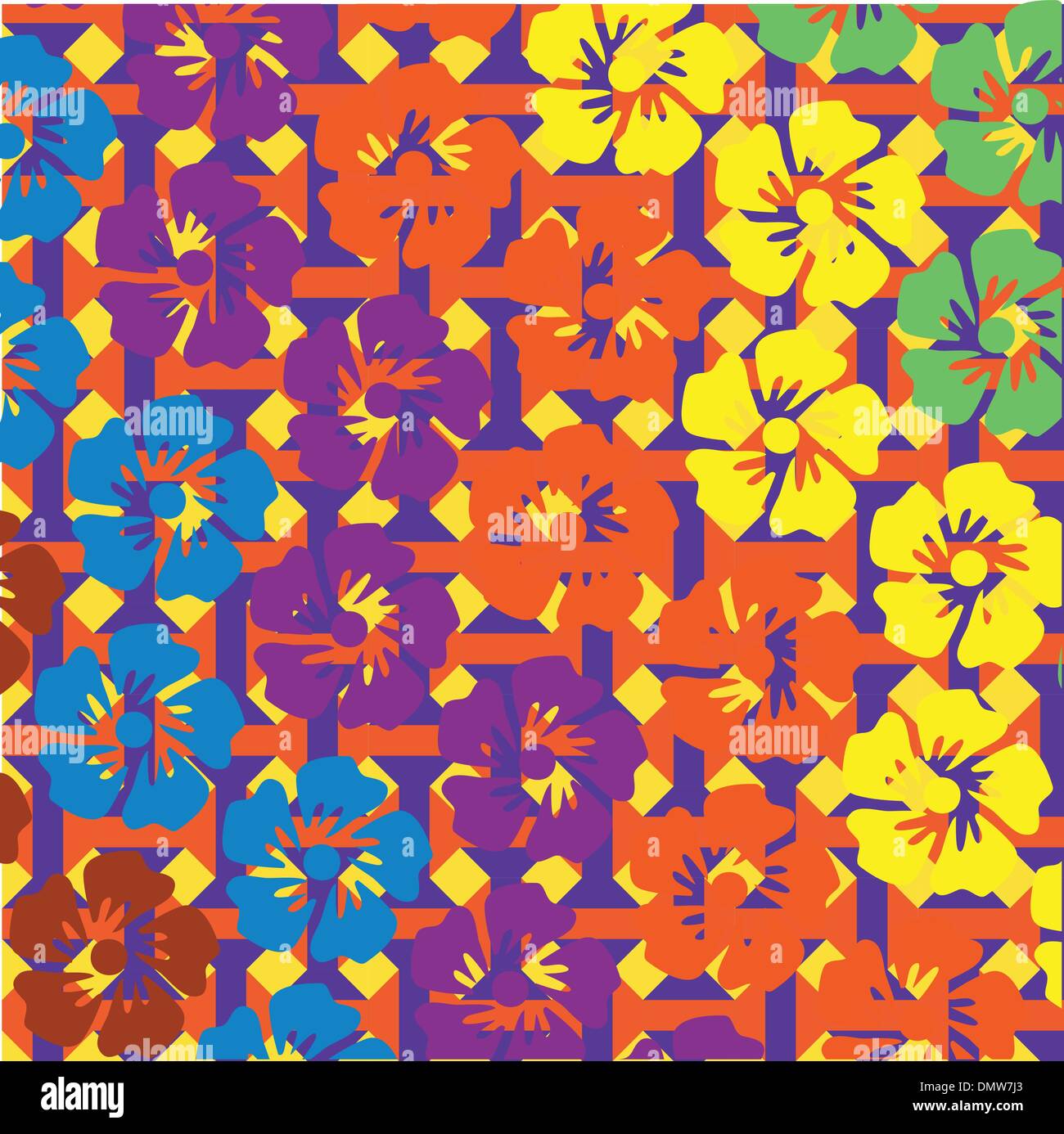 retro colores - flowery background Stock Vector Image & Art - Alamy