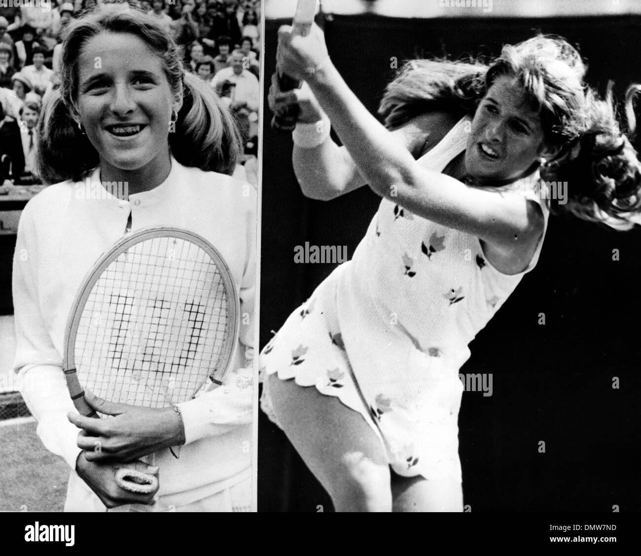 Jun. 24, 1980 - Wimbledon Tennis Tracy Austin V A. Moulton. Photo shows