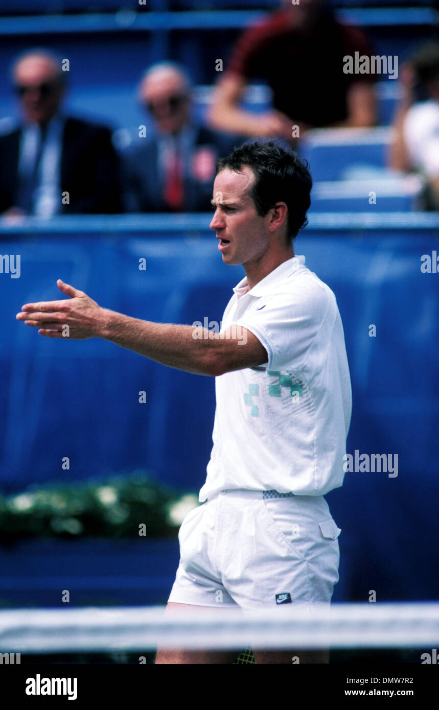 Aug 08, 1988; New York, NY, USA; Tennis superstar JOHN MCENROE competes at the 1988 US Open Tournament held at Flushing Meadow. Stock Photo