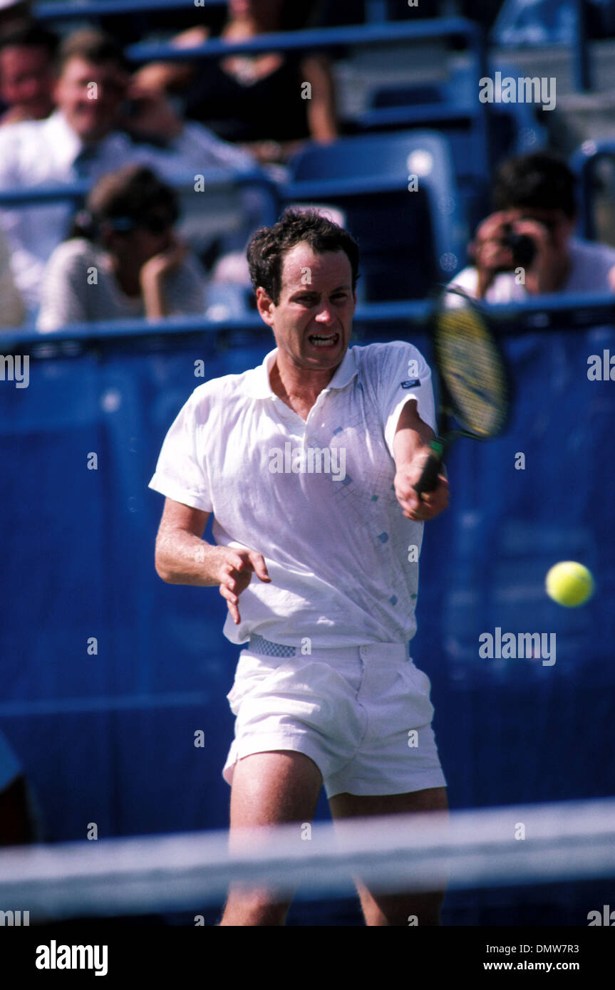 Aug 08, 1988; New York, NY, USA; Tennis superstar JOHN MCENROE competes at the 1988 US Open Tournament held at Flushing Meadow. Stock Photo