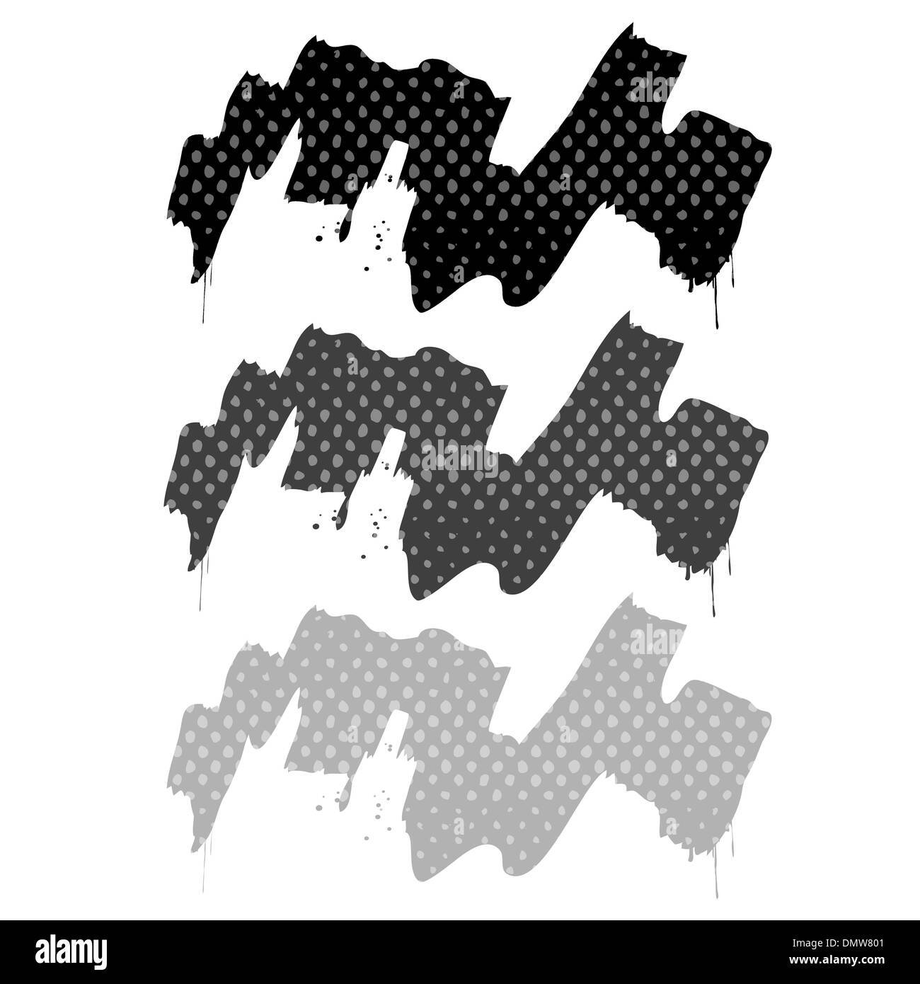 black and white splash, paint, halftone Stock Vector