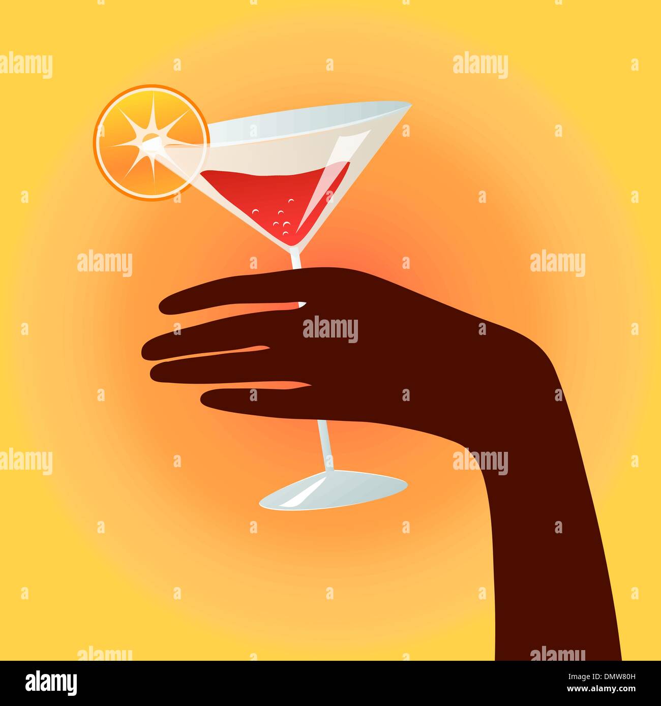hand holding a cocktail glass Stock Vector Image & Art - Alamy