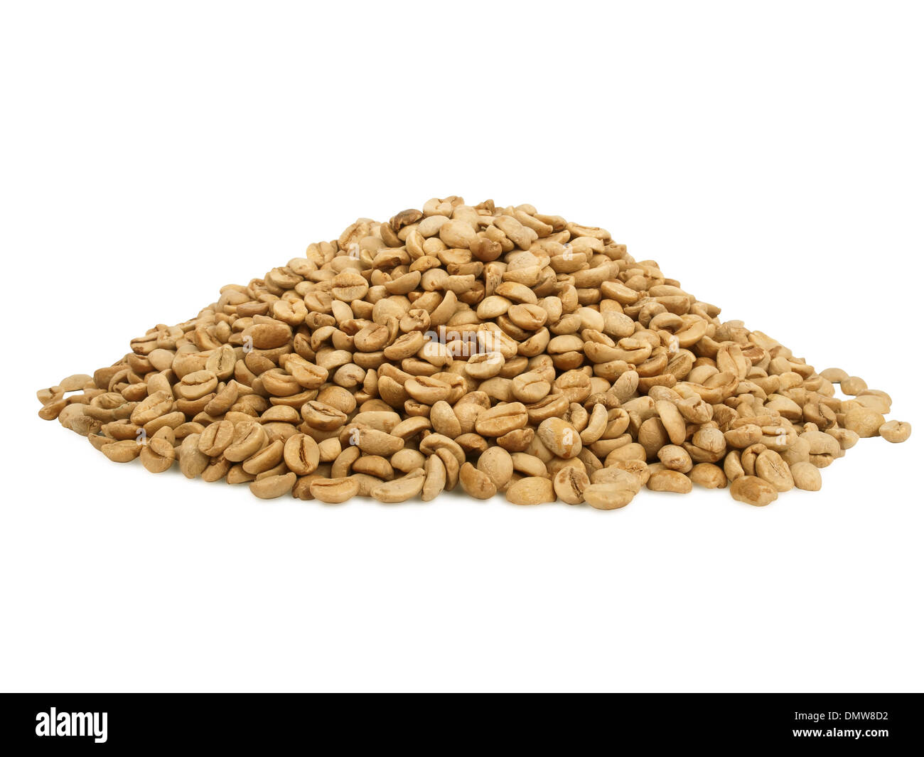 heap of green coffee beans, isolated on white background Stock Photo ...