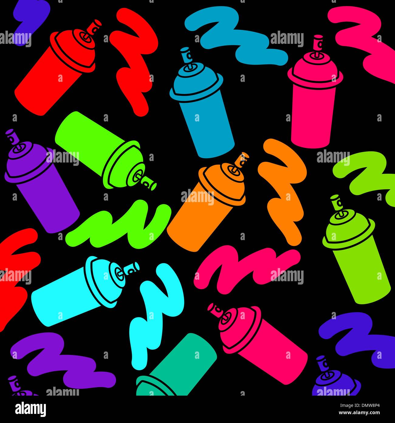 colored spray cans on black background Stock Vector Image & Art - Alamy