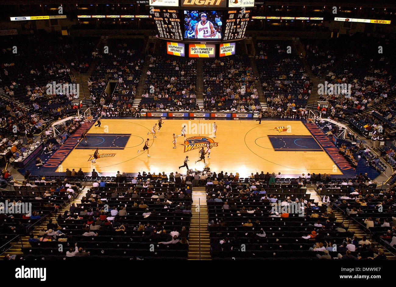 Dec 12, 2002; Oakland, CA, USA; The Golden State Warriors play the Denver  Nuggets in the fourth period of game played at The Arena in Oakland, Calif.  on Tuesday December 03, 2002.