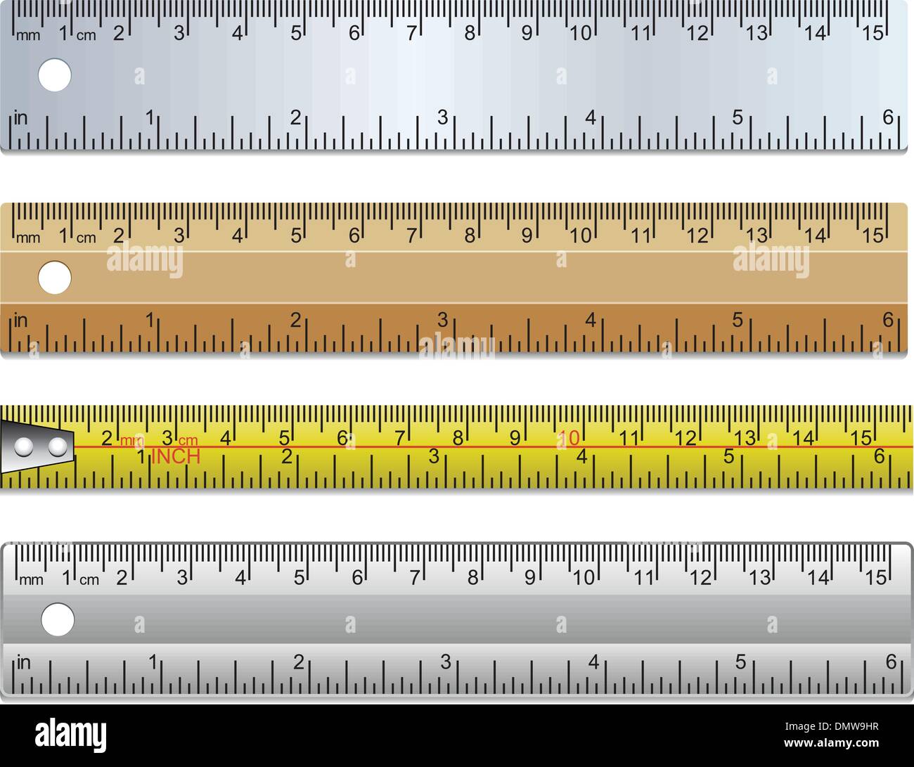 vector set of rulers and measuring tape Stock Vector Image & Art Alamy