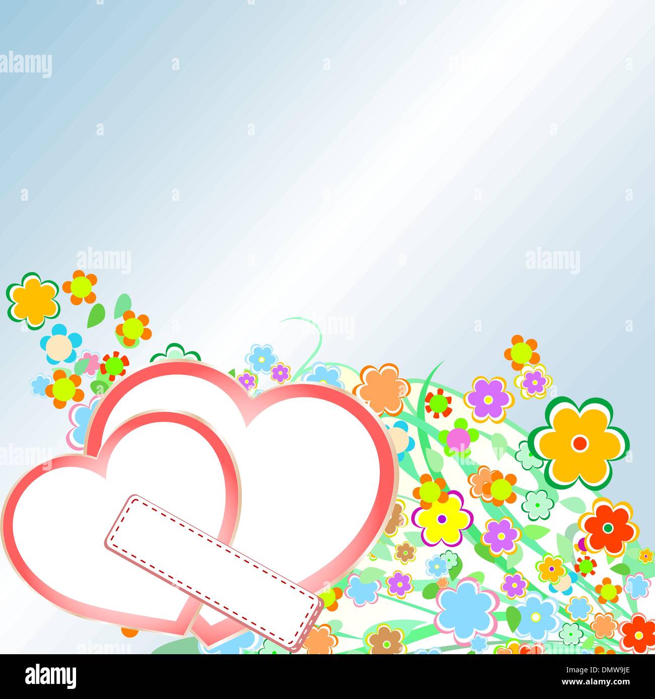 Roses and Hearts background. Valentine or Wedding Card Stock Vector ...