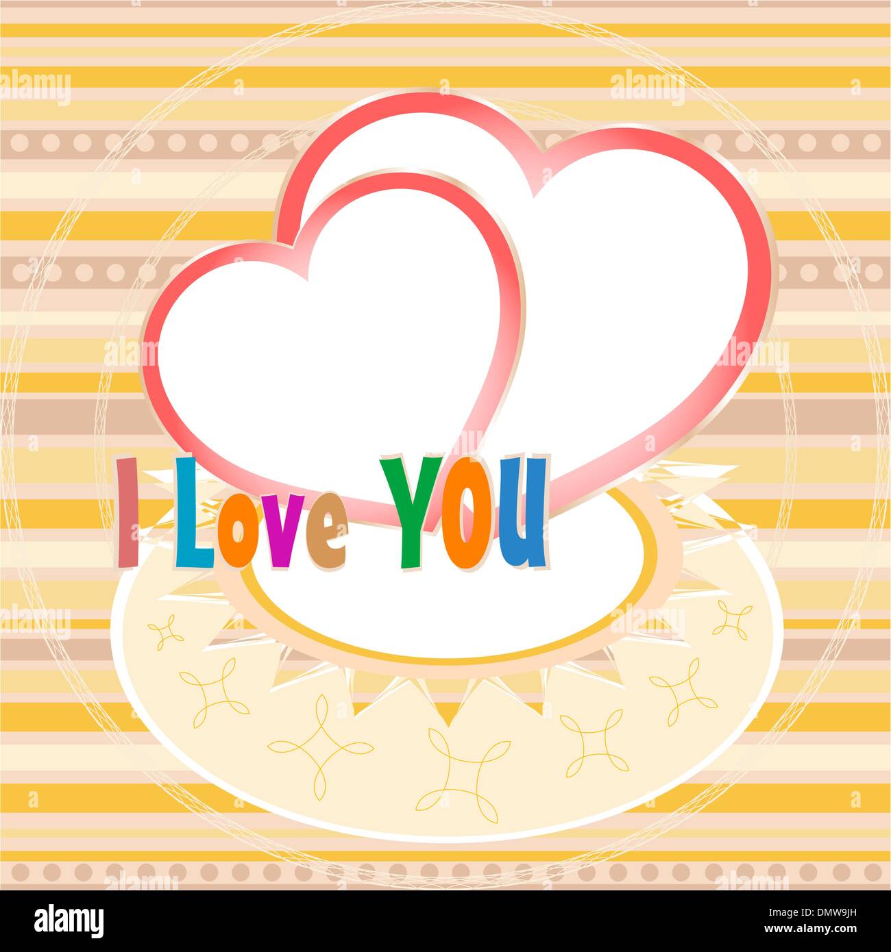 valentines hearts two shapes on pink background Stock Vector