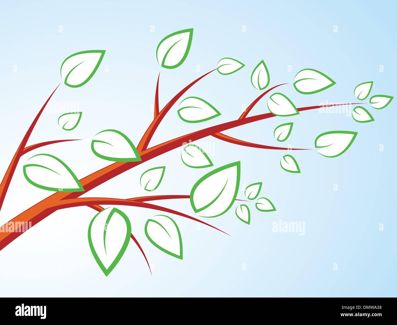tree branch with leaves Stock Vector Image & Art - Alamy