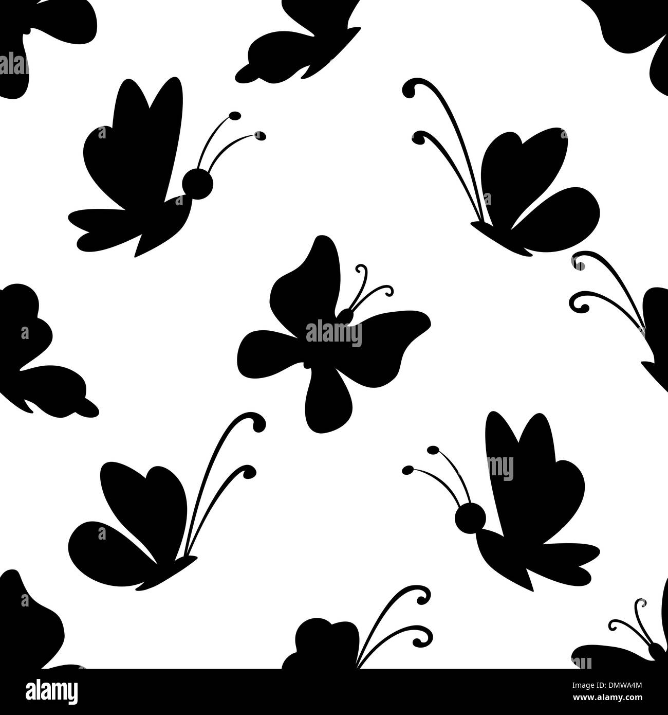 Background, butterflies silhouettes Stock Vector