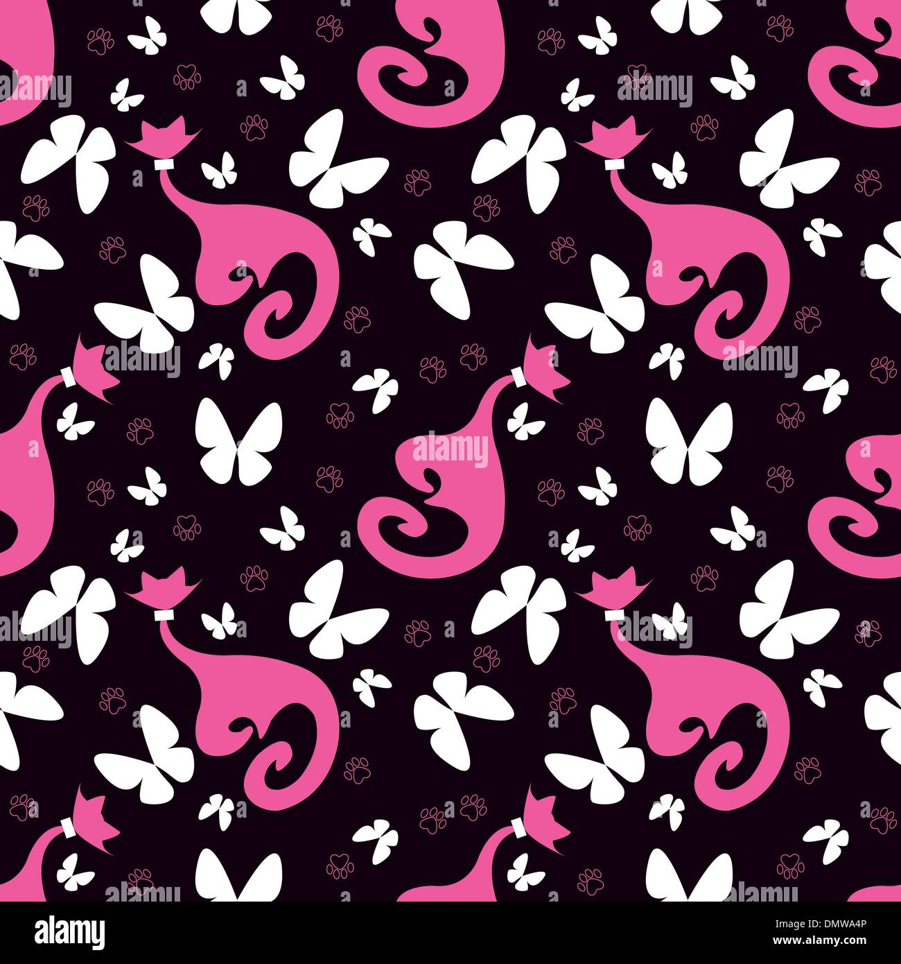 Seamless pattern with cats Stock Vector Image & Art - Alamy