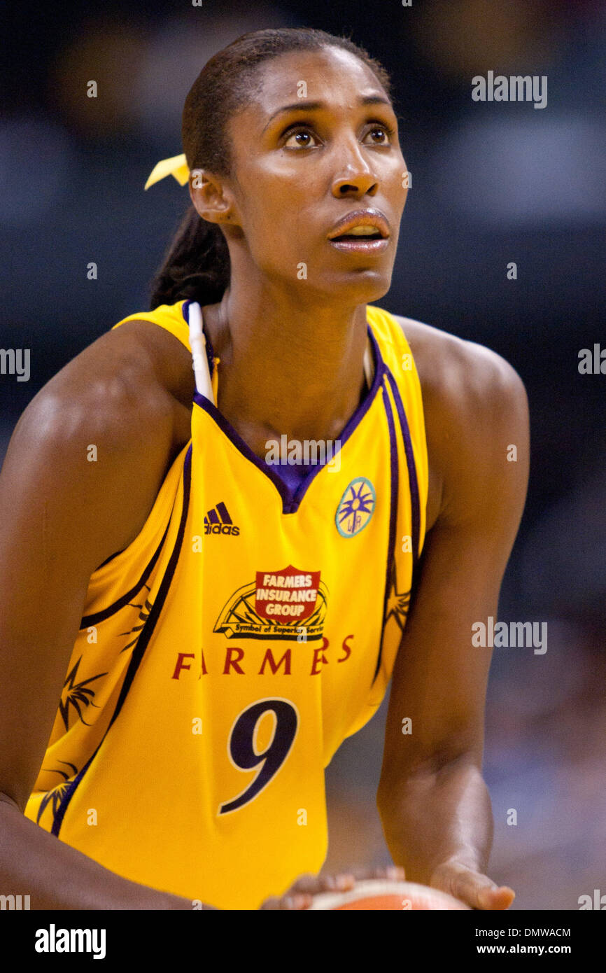 Sept. 17, 2009 - Los Angeles, California, U.S - Los Angeles Sparks center Lisa  Leslie #9 during the WNBA Conference Semi-Final Playoff game between the  Seattle Storm and the Los Angeles Sparks