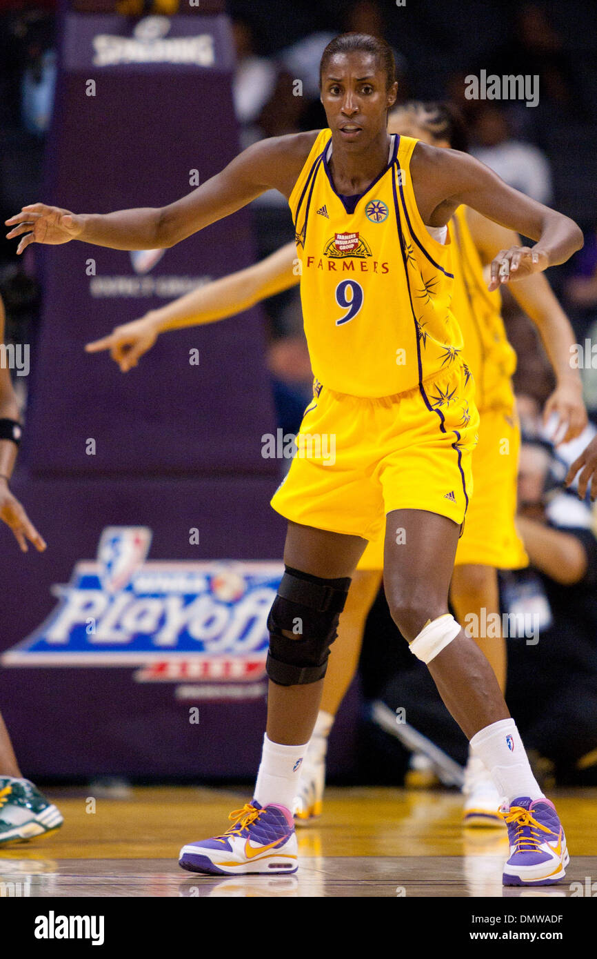 Sept. 17, 2009 - Los Angeles, California, U.S - Los Angeles Sparks center Lisa  Leslie #9 during the WNBA Conference Semi-Final Playoff game between the  Seattle Storm and the Los Angeles Sparks