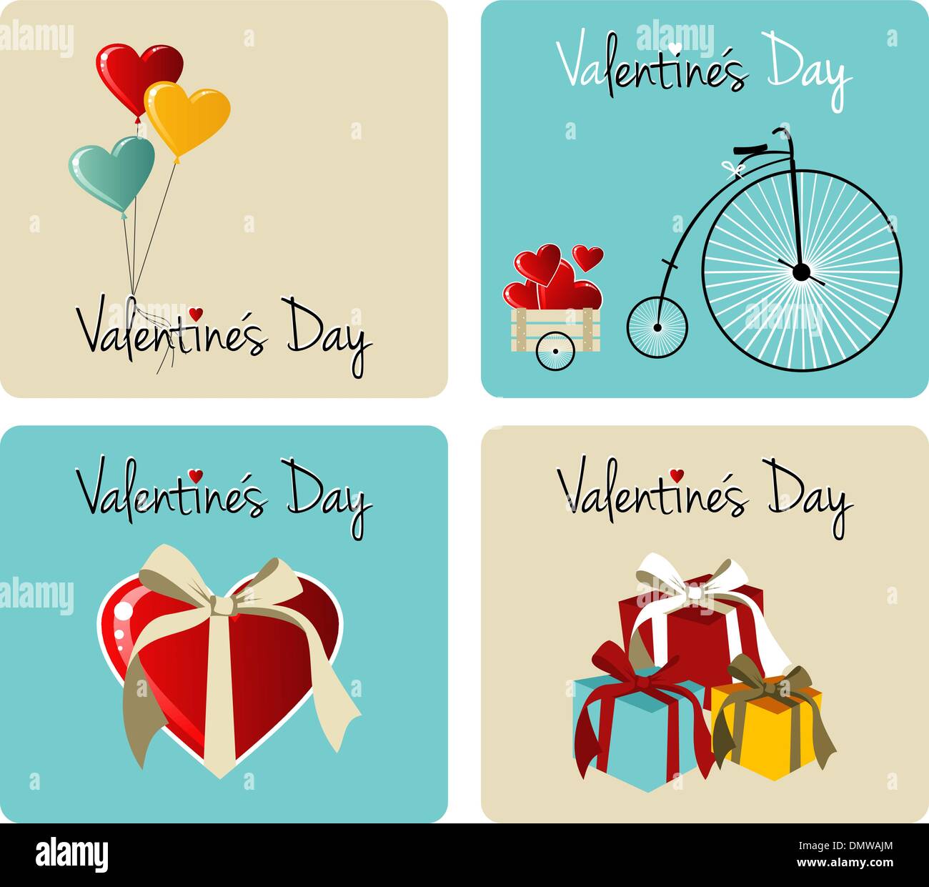 Valentines day greeting card set Stock Vector Image & Art - Alamy