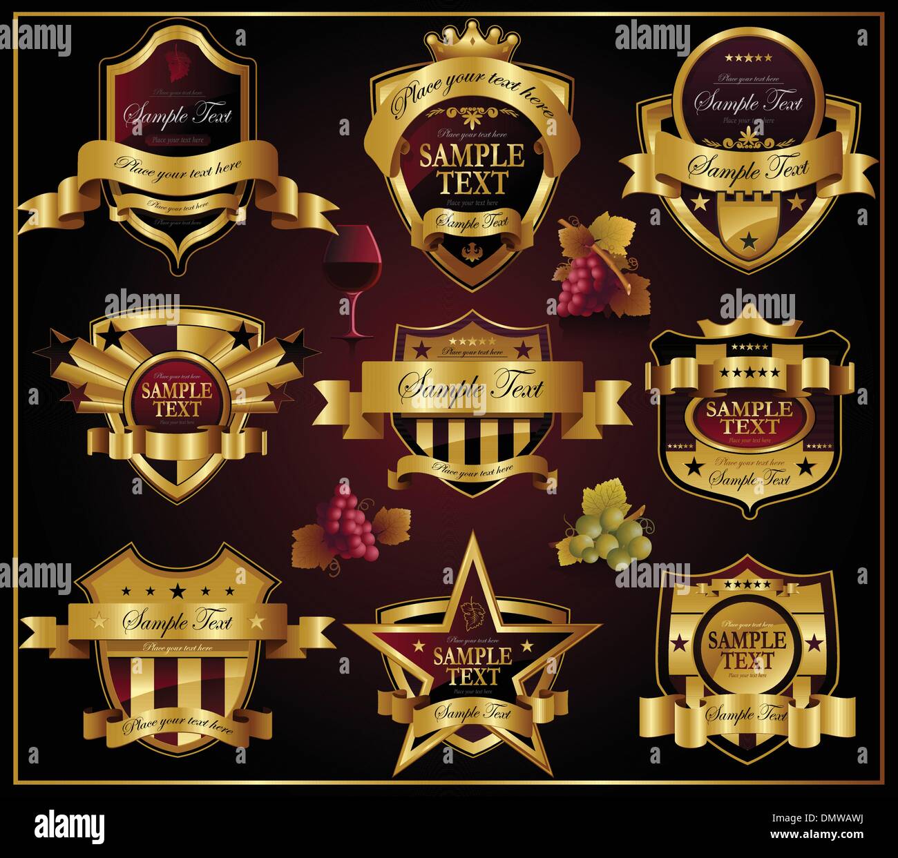 Emblem vector wine hires stock photography and images Alamy