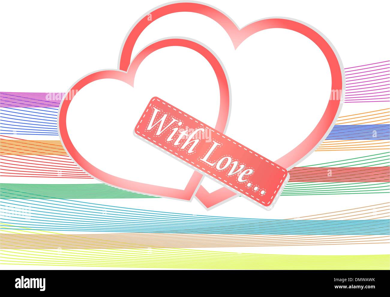 romantic vector background with two red hearts Stock Vector Image & Art ...