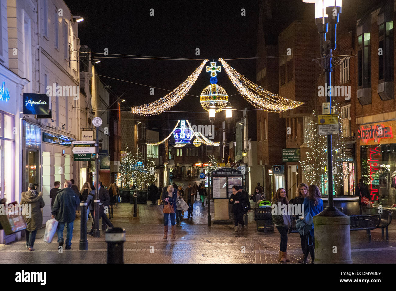 Christmas lights in windsor berkshire hires stock photography and