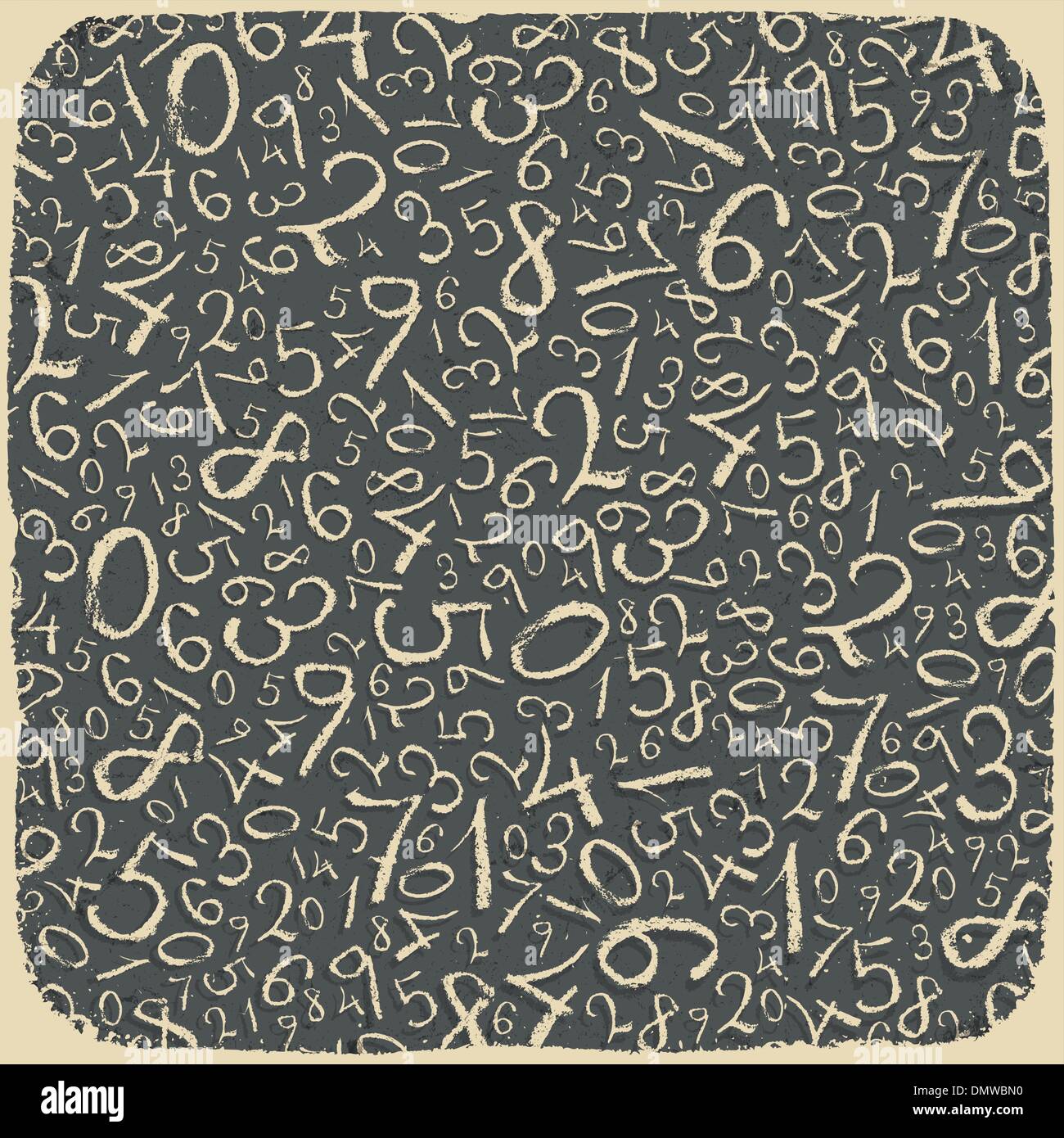 Numbers on blackboard. Retro styled illustration, vector, EPS10. Stock Vector