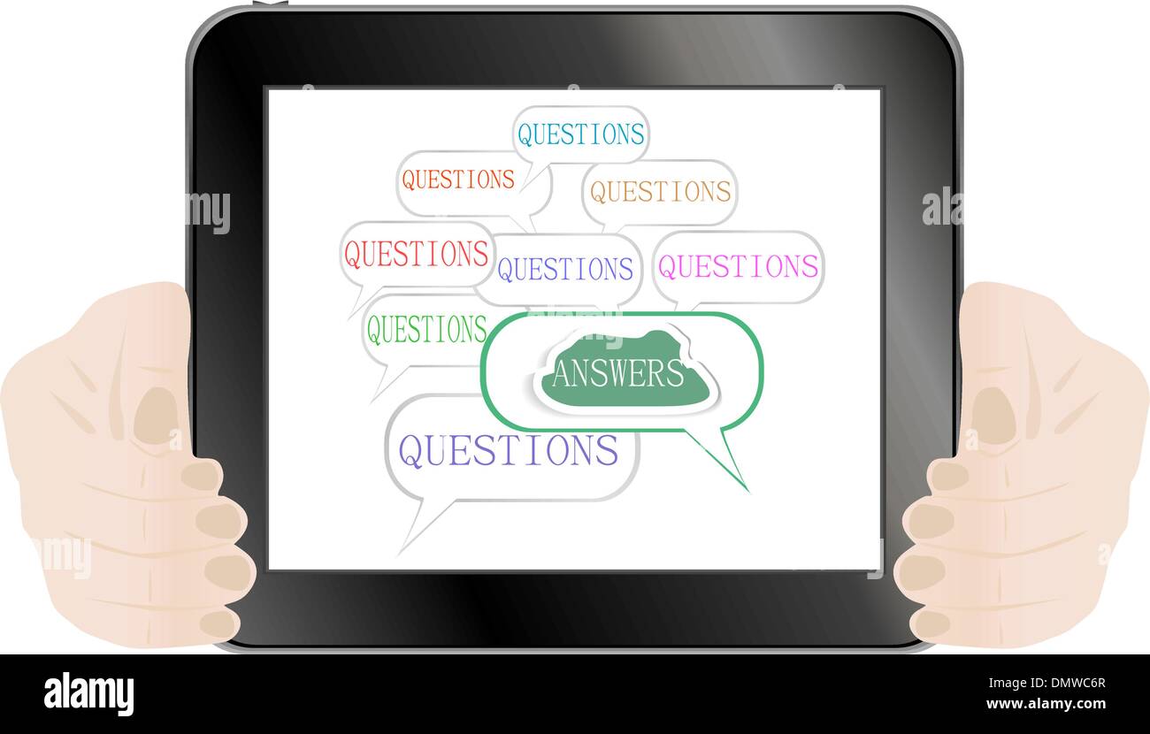 hands holding tablet pc Isolated on white Stock Vector