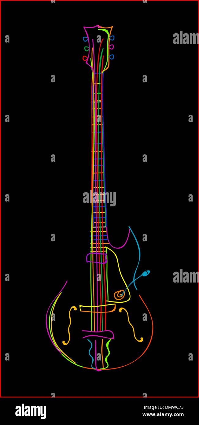 Red and black electric guitar Stock Vector Images - Alamy