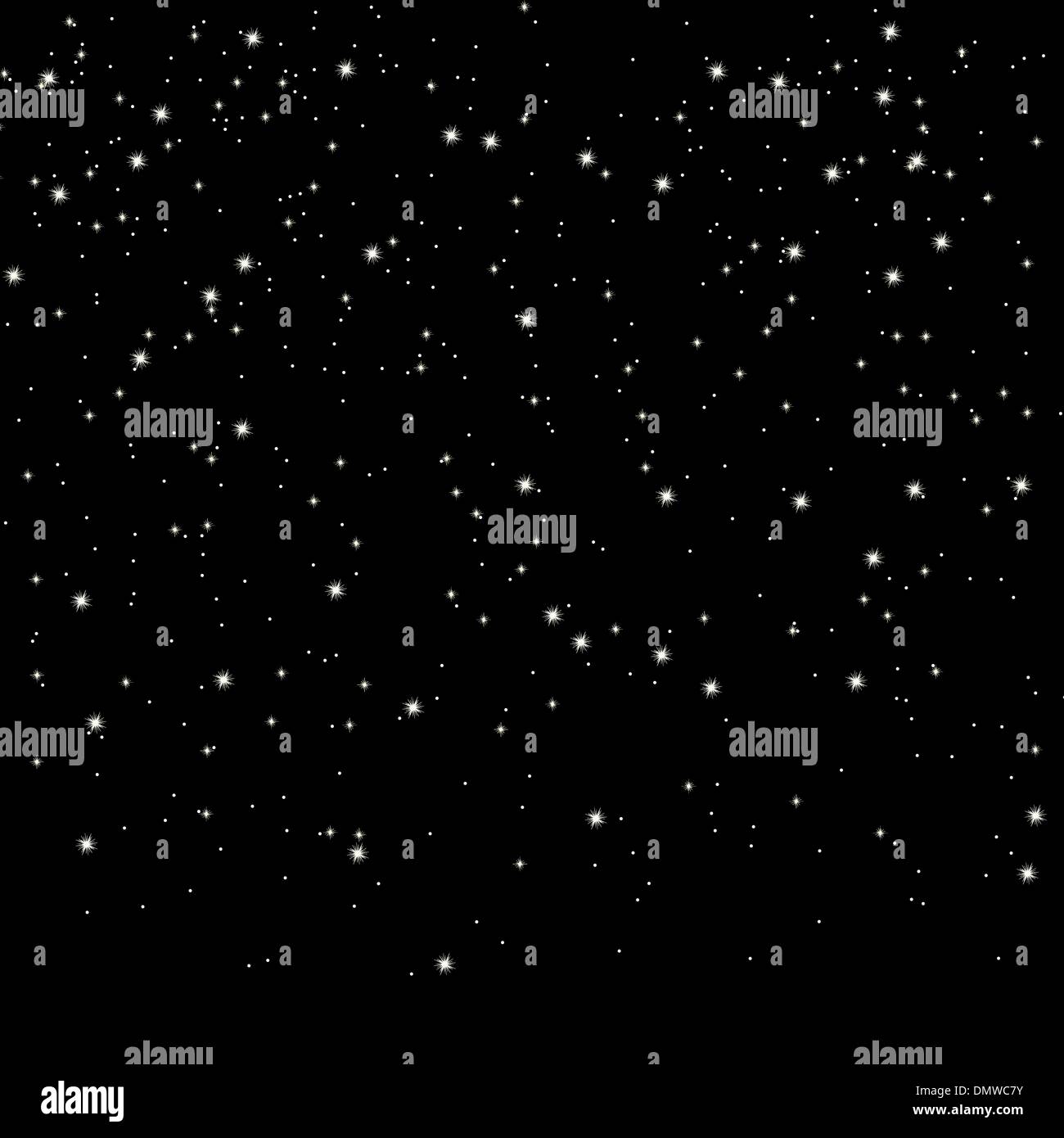 Snow and stars are falling on background. EPS 8 Stock Vector