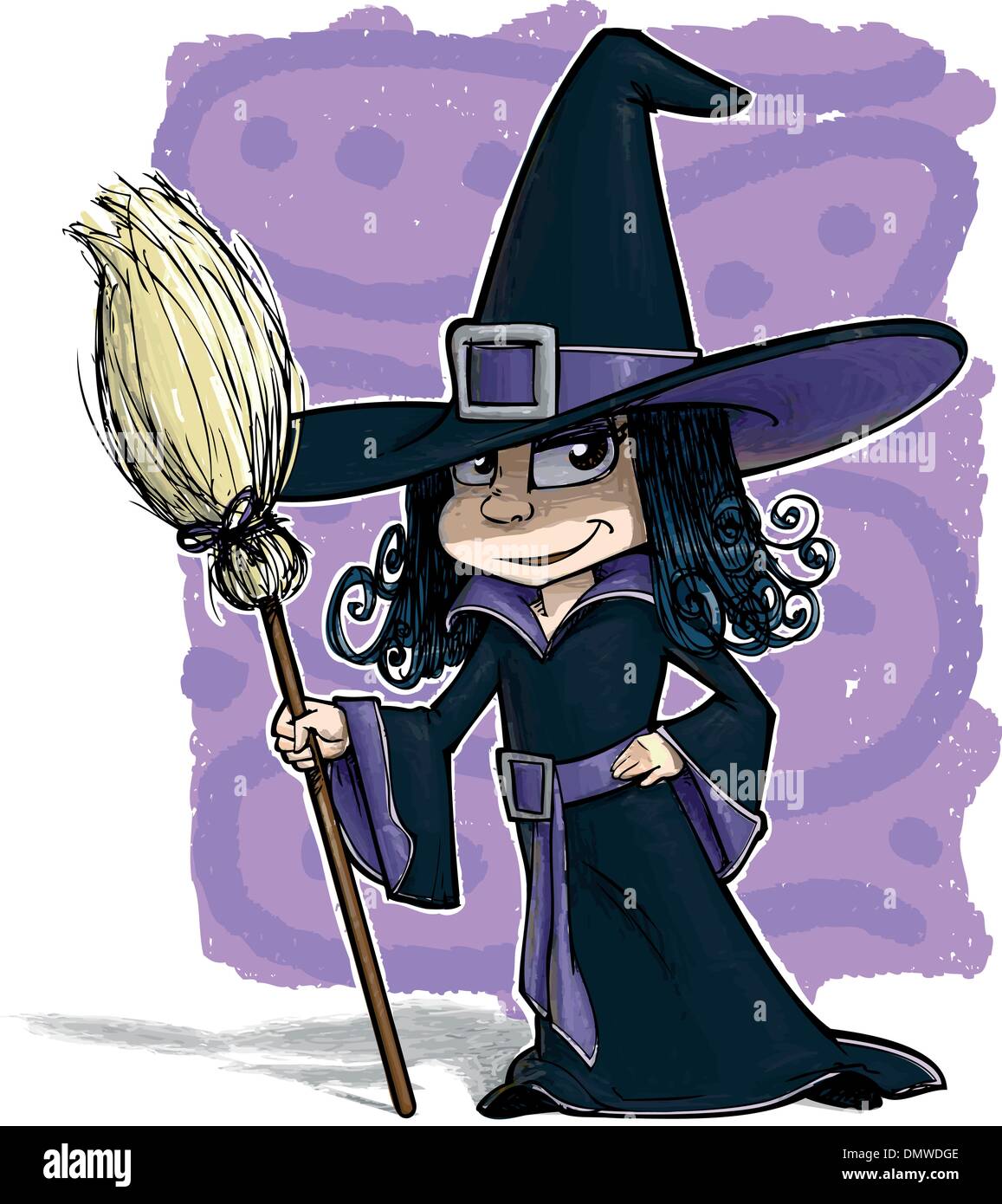 Cheerful witch Stock Vector Images - Alamy