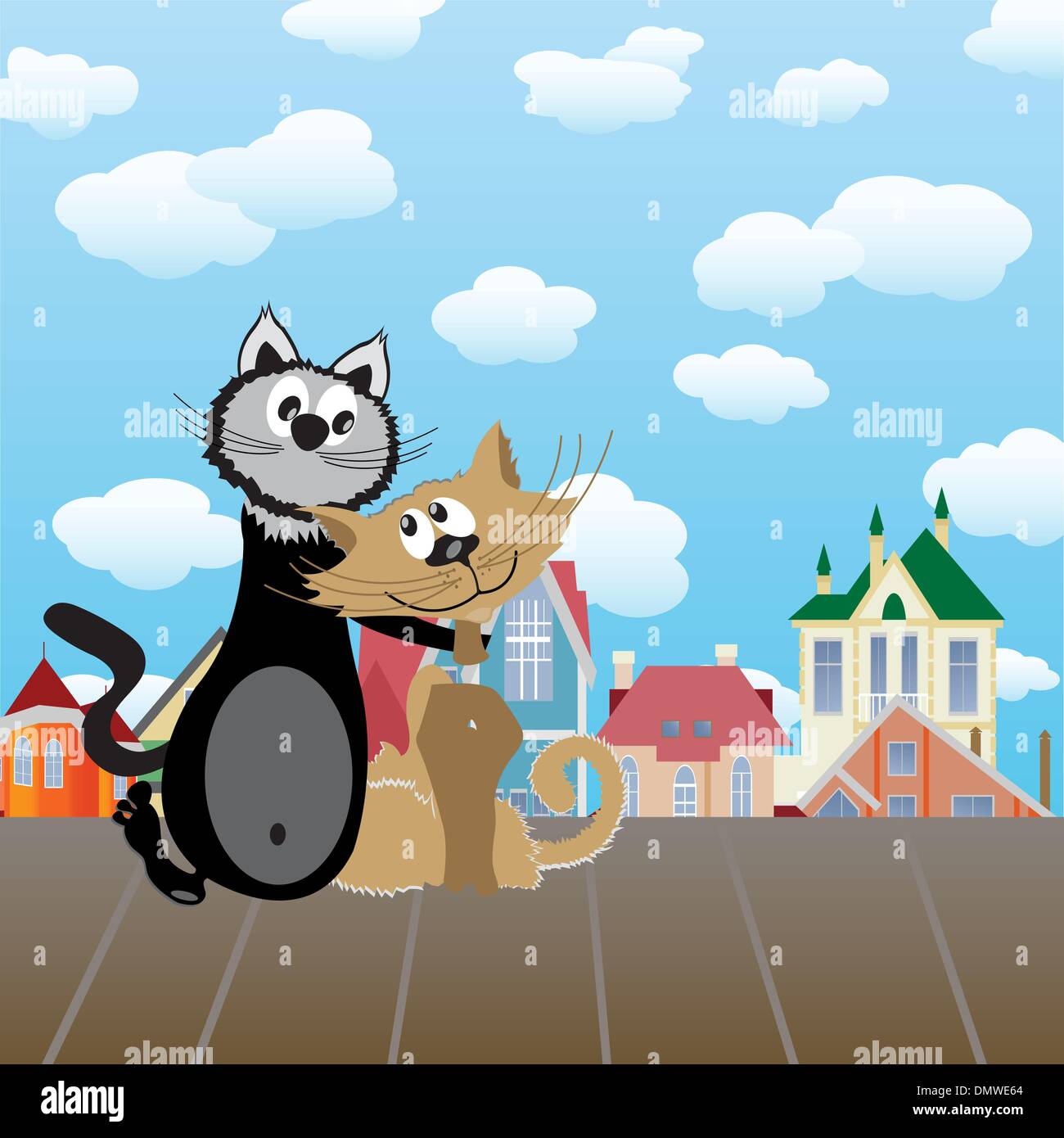 100,000 Two cats Vector Images