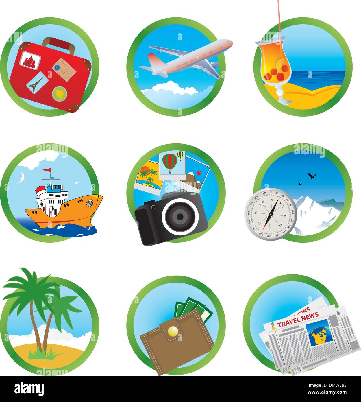 Vacation icons Stock Vector