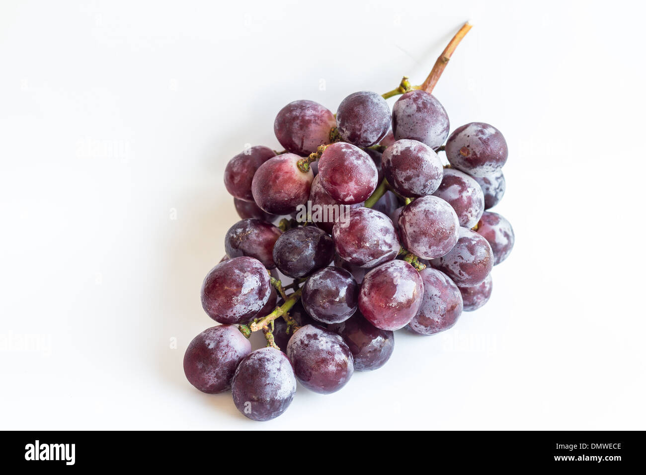 Fresh bunch of purple grape on a white background Stock Photo