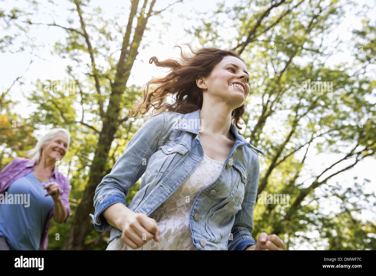 A family summer garing at a farm. A shared meal a homecoming. Stock Photo